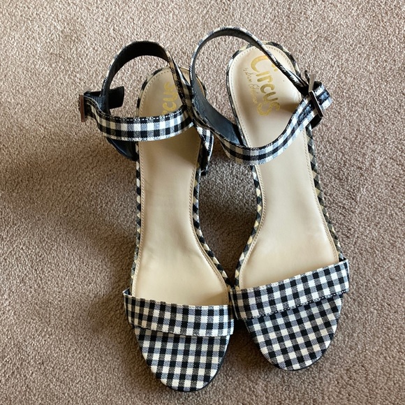 NWOT Sam Edelman Black & White Heeled Sandals Size 10 - Picture 2 of 8